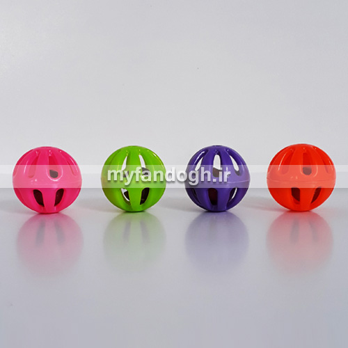 توپ بازی زنگوله ای تک رنگ سایز کوچک