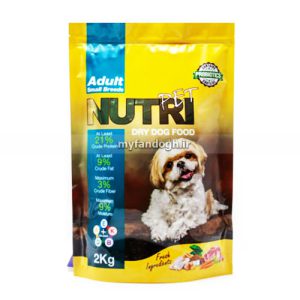 غذای خشک سگ بالغ نژاد کوچک نوتری با مکمل پربیوتیک NUTRI dry adult food