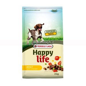 غذای خشک سگ بالغ هپی لایف ورسلاگا با مرغ Happy life Adult with Chicken