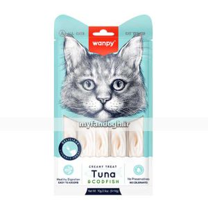 بستنی گربه ونپی طعم تن ماهی و ماهی کاد WANPY Creamy Treat Tuna & Codfish For Cat