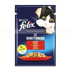 غذای مرطوب گربه فلیکس با گوشت گاو در ژله FELIX CON MANZO IN GELATINA