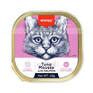 موس گربه ونپی با طعم تن ماهی و ماهی سالمون WANPY Tuna & Salmon Mousse For Cat