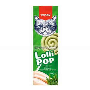 آبنبات چوبی فریز دراید علف گربه ونپی Wanpy Freeze Dried Lollipops Cat Grass