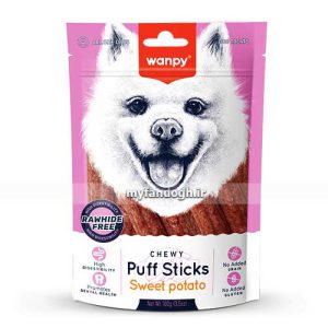 تشویقی استیک‌ پفکی با طعم سیب‌ زمینی شیرین ونپی Wanpy Puff Sticks Sweet Potato Recipe