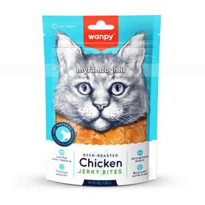 تشویقی گربه ونپی تکه‌های گوشت خشک‌ شده مرغ Wanpy Chicken Jerky Bites