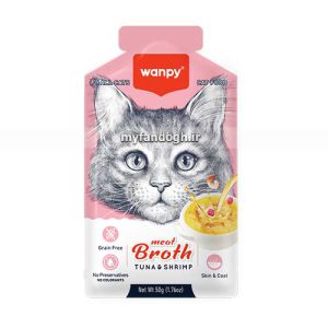 سوپ گربه ونپی ماهی تن و میگو WANPY Meat Broth Tuna & Shrimp For Cat