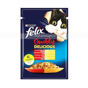غذای مرطوب گربه فلیکس با طعم ترکیبی گوشت و ماهی FELIX Doubly Delicious Countryside Meaty Selection