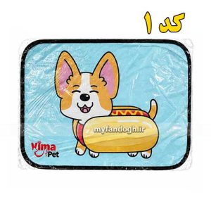 مت یا زیر انداز طرح دار سگ گربه حیوانات خانگی کد1